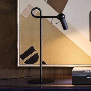 kdln Stolová LED lampa Bird, čierna, 48 cm, kov, stmievateľné