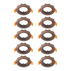 Prios zapustené stropné svietidlo Fibur, bronz, zinok, Ø 8,2 cm, 10 kusov