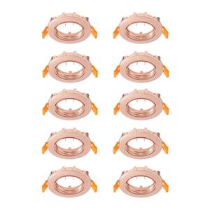 Prios zapustené stropné svietidlo Fibur, meď, zinok, Ø8,2 cm, 10 kusov