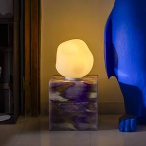 Stolná lampa Foscarini Hoba Media, Ø 24 cm, stmievateľná, sklo