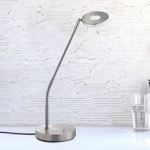 LED stolová lampa Dent, nikel/chróm, 60 cm, kov, CCT 1-svetlo.