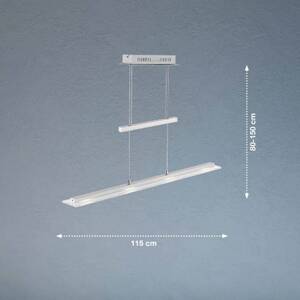 Závesné svetlo LED Tenso, nikel, 115 cm, kov, CCT, stmievač