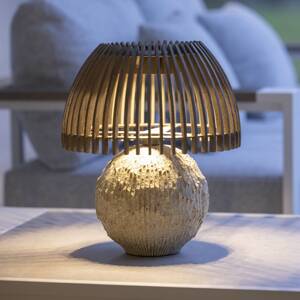 Stolná LED lampa Les Jardins Alba, sivá/béžová, výška 41 cm