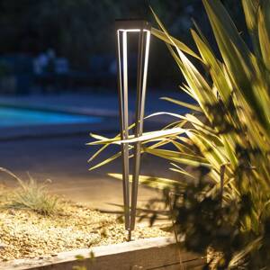 Les Jardins LED solárna baterka Tinka, sivá, 90 cm, zemný hrot