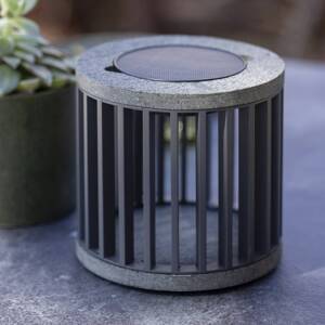 Les Jardins LED solárna stolová lampa Halo, sivá, hliník/granit