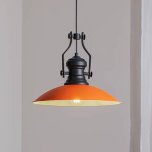 Závesné svetlo Fimda, oranžová farba, Ø 41 cm, kov, E27