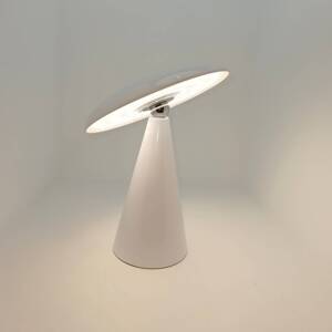 Nabíjateľná stolová lampa Beacon LED Kinoko, biela, IP44, výška 27 cm