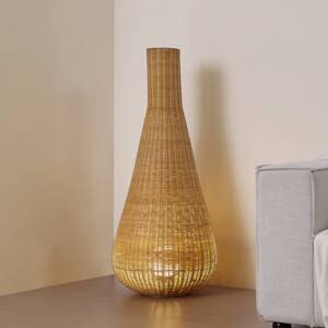 Lucande stojaca lampa Takeo, ratan, výška 115 cm, E27