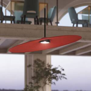 Fabbian LED závesné svetlo Acustica, korálovo červená, 3000K, DALI
