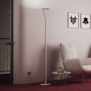 Fabbian LED stojacia lampa Rio, biela, stmievateľná, 3 000 K, kov