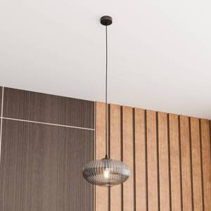Lampa do jedálne Coco, Ø 30 cm, čierna/dymovo sivá, sklo