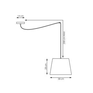 Závesné svietidlo Ascot, béžová farba, Ø 38 cm, látka, decentralizované