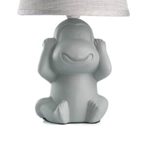 Stolná lampa Monkey, sivá, keramika, textil