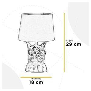 Stolná lampa Biagio, čierna, keramika, textil