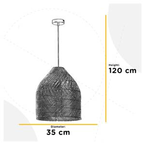 Závesné svetlo Luis, Ø 35 cm, ratan, E27