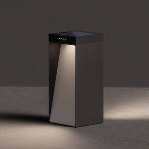 KLEWE LED solárna lampa MILIO FULL, antracitová, 35 cm, hliník, IP65