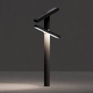 KLEWE LED solárna lampa HELIOSTEPPER, antracitová, zemný hrot, IP65