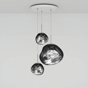 Tom Dixon LED závesné svietidlo Melt Trio round, chrómová farba