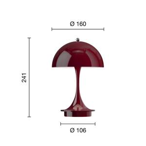 Louis Poulsen Panthella Portable 160 V3, nepriehľadná vínovo červená