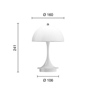 Stolná lampa Louis Poulsen Panthella Portable 160 V3 opálová biela
