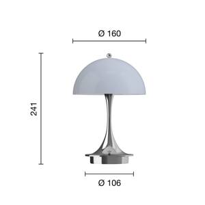 Louis Poulsen Panthella Portable 160 V3, opálový chróm/modrošedá