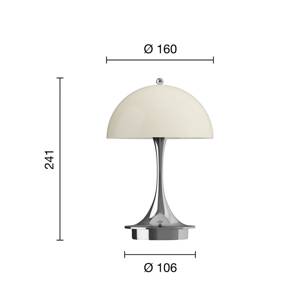 Louis Poulsen Panthella Portable 160 V3, opálový chróm/béžová