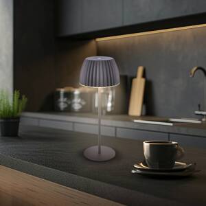 LED dobíjacia stolová lampa Brilo unplugged Riffle, 36 cm, antracitová