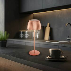 LED dobíjacia stolná lampa Brilo unplugged Riffle, 36 cm, meď