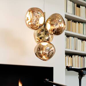 Tom Dixon LED závesné svietidlo Melt Chandelier Mini, zlatá farba