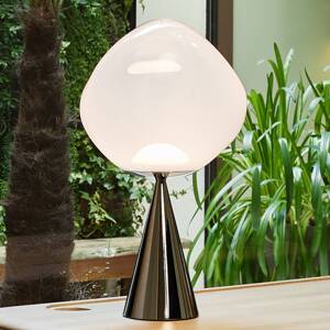 Tom Dixon Melt Cone Fat, výška 47 cm, opálová, podstavec strieborný