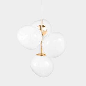 Tom Dixon Melt Chandelier Mini, opálová/zlatá, Ø 55 cm