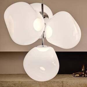 Tom Dixon LED luster Melt Chandelier opálová/chrómová