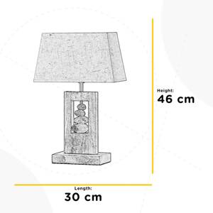 Stolová lampa Miriel, výška 46 cm, textil, drevo