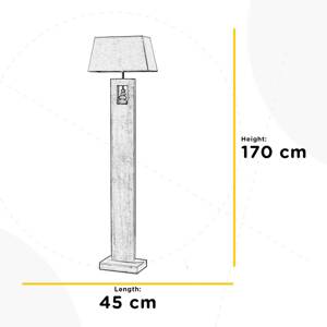 Stojacia lampa Miriel, výška 170 cm, textil, drevo