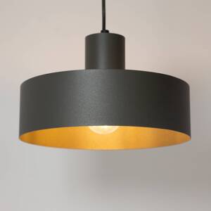 Závesné svietidlo Rif M, olivovo zelené, 1-pl., Ø 25 cm, oceľ