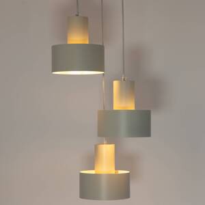 Závesné svietidlo Rif 3, taupe, okrúhle, 3-pl., Ø 33 cm, oceľ