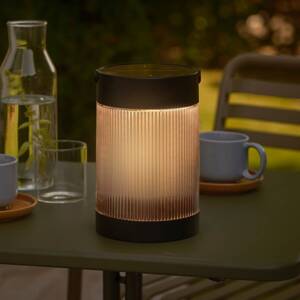 Solárna stolová lampa Coupar, čierna, plast, IP44