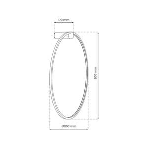 LED nástenné svetlo Saturno, čierne, Ø 80 cm, kov, 4 000 K