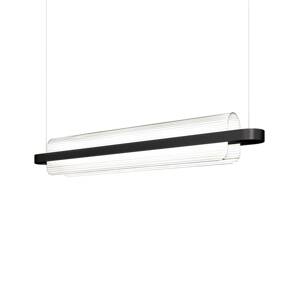 kdln LED závesné svietidlo Nami, čierne, dĺžka 150 cm, sklo