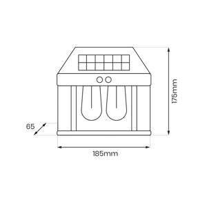 LED solárne vonkajšie nástenné svietidlo Filo Double, čierne, IP44