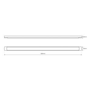 Stropné LED svetlo Batten, dĺžka 120 cm, hliník, biela, 4.000 K