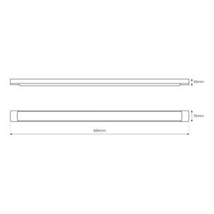 Stropné LED svetlo Batten, dĺžka 90 cm, hliník, biela, 4 000 K