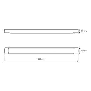 Stropné LED svetlo Batten, dĺžka 60 cm, hliník, čierna, 4.000 K