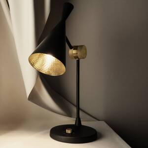 Tom Dixon stolová LED lampa Beat, čierna, výška 53 cm, mosadz