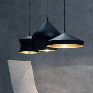 Tom Dixon LED závesné svietidlo Beat Wide, čierne, Ø 36 cm mosadz