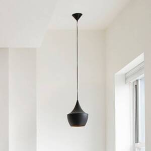 Tom Dixon LED závesné svietidlo Beat Fat, čierne, Ø 24 cm, mosadz