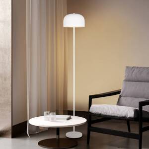 LED akumulátorová stojaca lampa Jeff, biela, kov, výška 147 cm