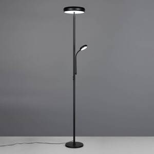 LED stojacia lampa Palermo, čierna matná, diaľkové ovládanie, pamäť