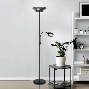 Stojacia lampa Gerry, čierna matná, kov, výška 180 cm