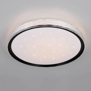 Stropné LED svetlo Varda, čierne, Ø 39 cm, diaľkové ovládanie